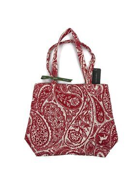 New Vera Bradley Paisley Key Small Original Tote Red White